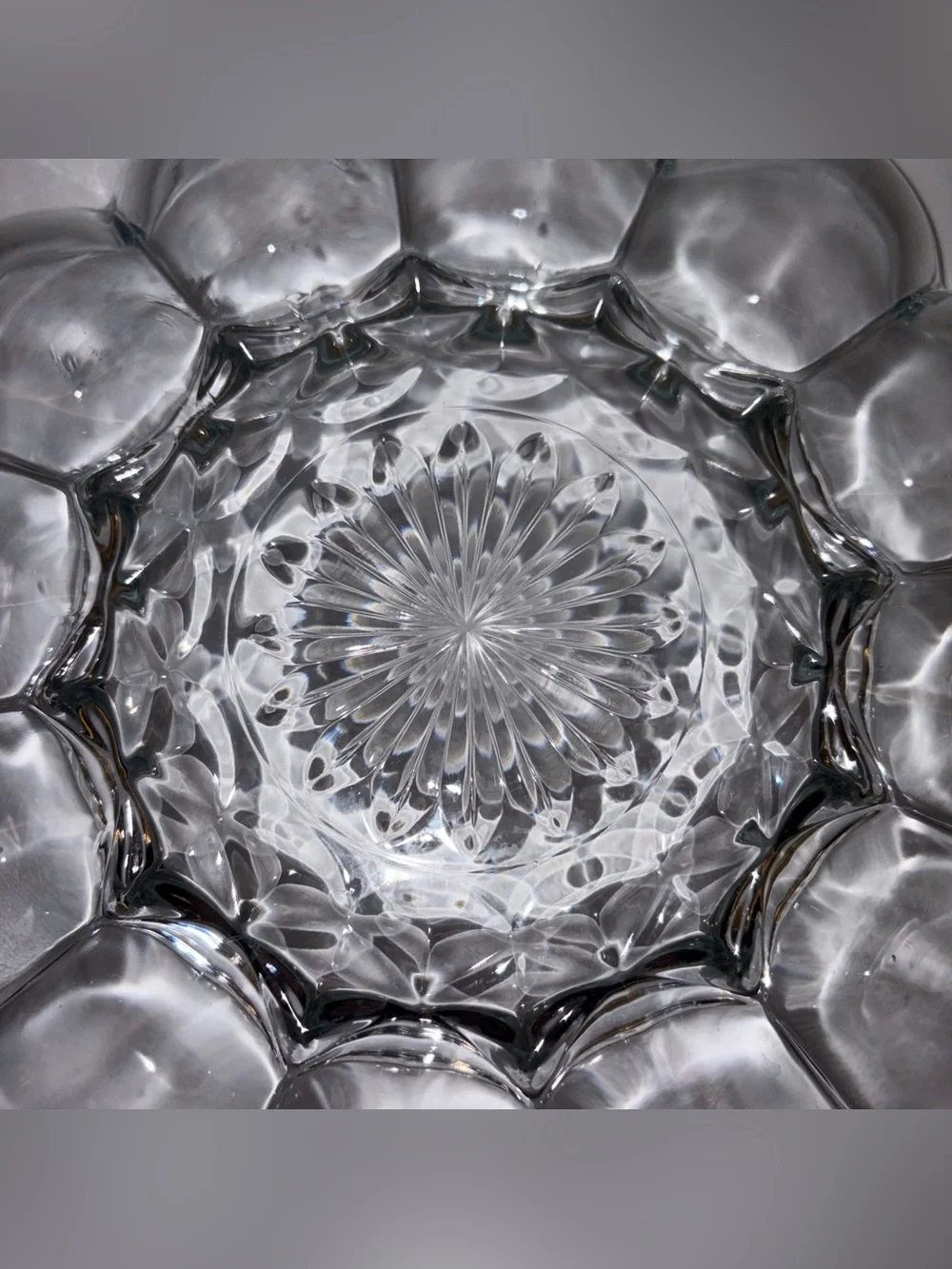 Clear Glass Flower-Shaped Serving Platter Home Dining